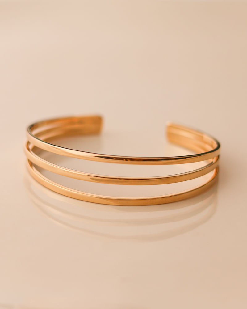 pulseira aro triplo banho ouro 18k-1